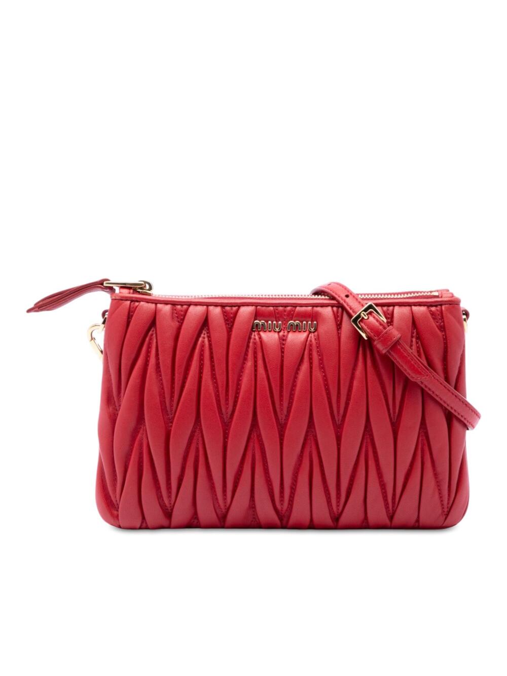 Miu Matelasse Nappa Double Zip #368348M50B